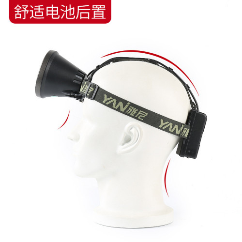雅尼後置鋰電頭燈強光充電式超亮遠射頭戴式手電超長續航led礦燈
