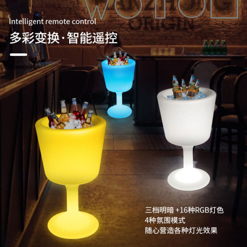 落地紅酒冰桶高顔值酒吧酒桶冰槽酒框輕奢網紅展示框花盆盆栽
