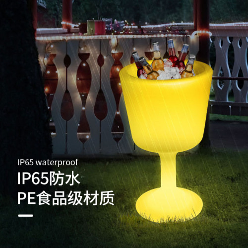 落地紅酒冰桶高顔值酒吧酒桶冰槽酒框輕奢網紅展示框花盆盆栽