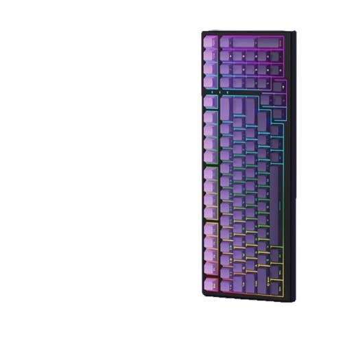 新盟K980三模無線藍牙側刻機械鍵盤99鍵全鍵熱插拔RGB光漸變落霞