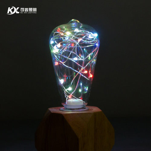 LED玻璃彩色銅線燈泡E27節日喜慶滿天星創意螺口聖誕樹暖光裝飾燈