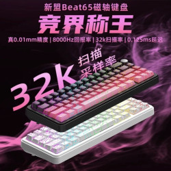 新盟Beat65磁軸機械鍵盤有線客製化側刻等高線鋁合金RT電競遊戯用