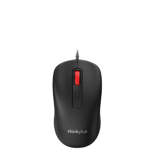 聯想thinkplus M10有線滑鼠紅點商務辦公家用桌上型機筆電滑鼠USB