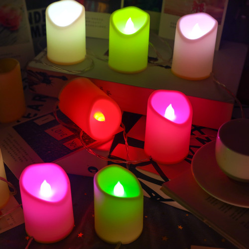 發光蠟燭LED彩燈串七夕情人節生日表白氛圍裝飾布置室內道具用品