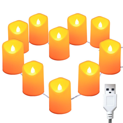 發光蠟燭LED彩燈串七夕情人節生日表白氛圍裝飾布置室內道具用品