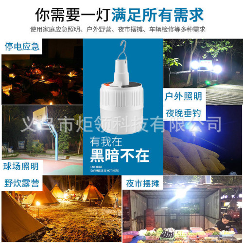 LED太陽能充電球燈泡家用應急戶外照明燈夜市地攤燈