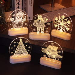 霓虹燈造型聖誕節裝飾品DIY房間氛圍燈布置3D小夜燈擺件LED彩燈牌