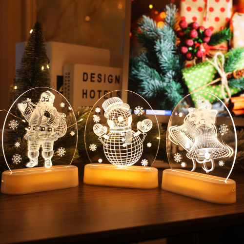 霓虹燈造型聖誕節裝飾品DIY房間氛圍燈布置3D小夜燈擺件LED彩燈牌