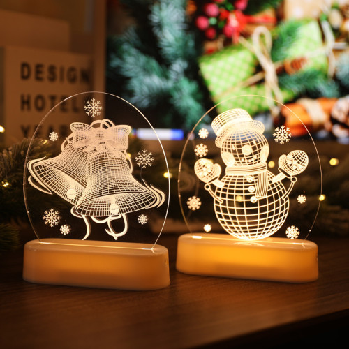 霓虹燈造型聖誕節裝飾品DIY房間氛圍燈布置3D小夜燈擺件LED彩燈牌