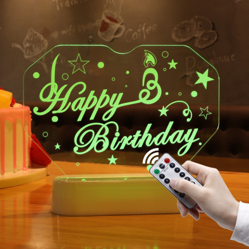 發光生日快樂LED燈牌字母燈擺件室內桌面氛圍裝飾布置場景小夜燈