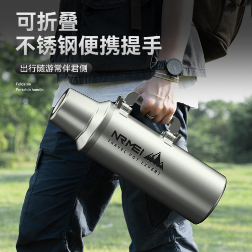 316L不鏽鋼保溫壺戶外大容量暖壺保溫杯3L可攜式車用旅行全鋼水壺2L
