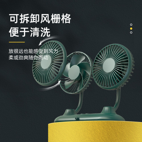 車用USB風扇汽車雙頭電風扇室內辦公軟管可調節多功能創意小風扇