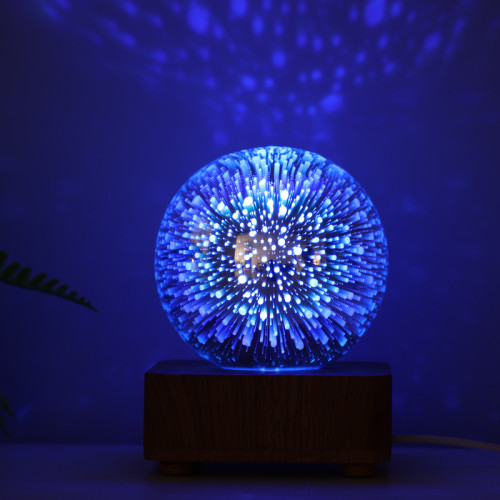 LED3D菸花小夜燈聖誕節日浪漫氛圍小台燈USB夢幻魔方氛圍燈床頭燈