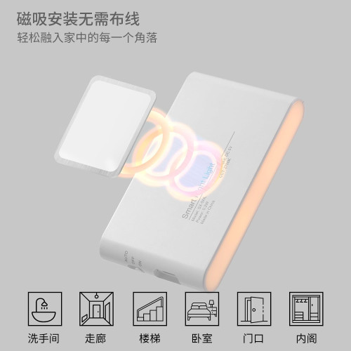 智能感應小夜燈LED紅外光感夜燈TypeC充電磁吸式無線感應小夜燈