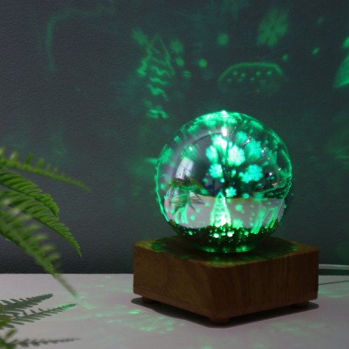 LED3D聖誕小夜燈聖誕節日浪漫氛圍小台燈USB夢幻魔方氛圍燈床頭燈
