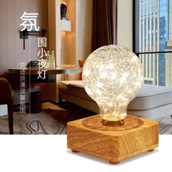LED小夜燈氛圍台燈銅線燈臥室客房書房溫馨USB充電隨身攜帶小台燈