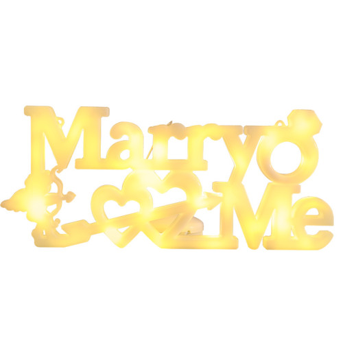 發光marry me字母led彩燈牌擺件室內桌面七夕節求婚表白布置裝飾