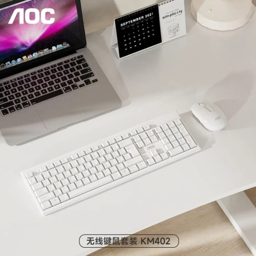 AOC KM402筆電桌上型機電腦無線鍵盤滑鼠套裝辦公家用鍵鼠套裝