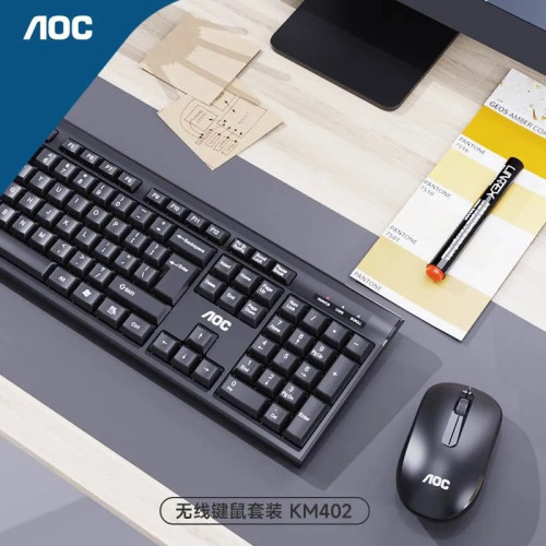 AOC KM402筆電桌上型機電腦無線鍵盤滑鼠套裝辦公家用鍵鼠套裝