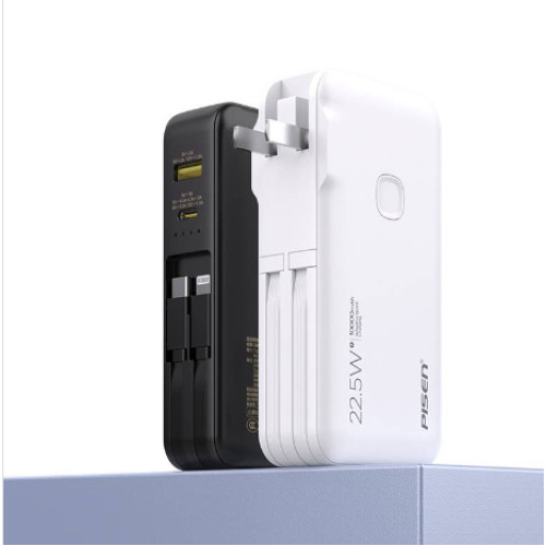 品勝充電寶二合一自帶插頭22.5W超大容量20000安培行動電源自帶線