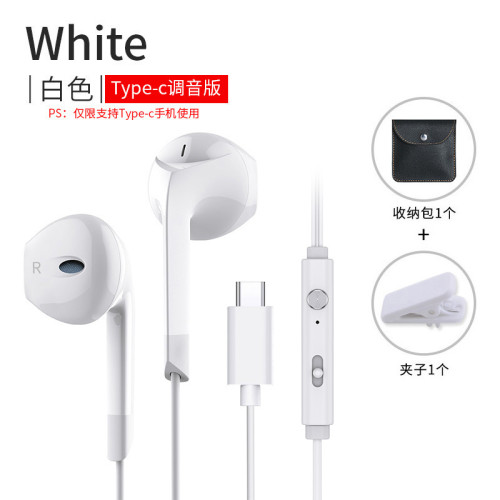 蘭士頓V6T耳塞式立體聲Type-C插口帶嘜帶調音通用手機耳機