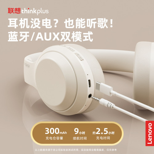 聯想thinkplus TH10無線藍牙耳機頭戴式長續航電競遊戯低延遲耳機