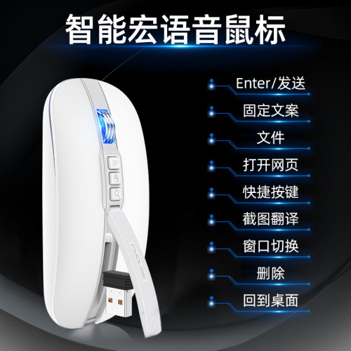 M113AI語音滑鼠藍牙雙模靜音充電桌上型電腦筆電通用AI語音操控