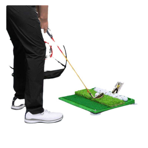 高爾夫打擊墊揮桿練習假草墊室內golf打擊墊帶髮球盒軟膠底墊推桿
