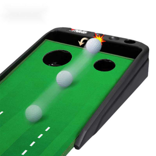 電動迴球室內高爾夫雙洞推桿練習器初學新手迷你室內推桿golf練習
