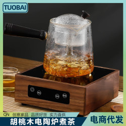 桃木煮茶器電陶爐煮茶小型輕奢玻璃燒茶壺水燒鬍功夫茶品茗燒水器