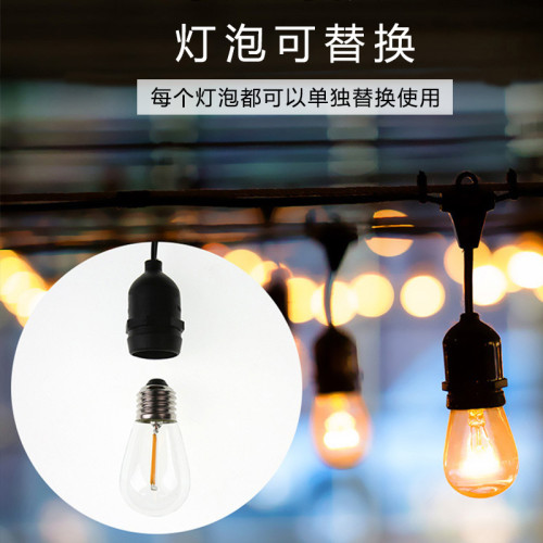 戶外太陽能燈串IP65防水光控聚會露營氛圍燈串農莊花園庭院線串燈