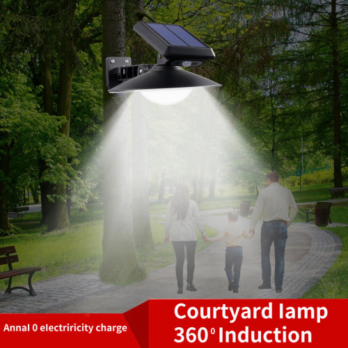 新款太陽能戶外感應燈LED圓形壁燈戶外防水景觀燈花園路燈