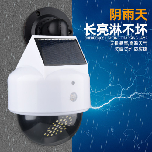 新款太陽能仿真監控攝影機防賊燈家用戶外庭院人體感應照明燈