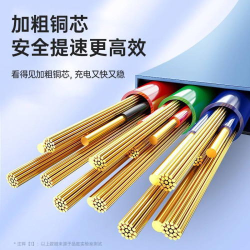 品勝三合一6A數據線適用蘋果安卓華爲手機一拖三充電線快充