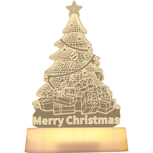聖誕樹裝飾桌面擺件LED燈串發光亞克力飾品christmas藍海産品