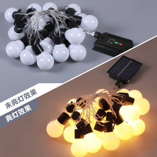 太陽能球泡燈led燈串戶外庭院花園氛圍燈裝飾露營彩燈發光星星燈