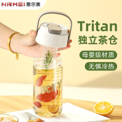 tritan吸管杯大容量水杯女高顔值杯子夏天兒童大人隨行塑膠杯
