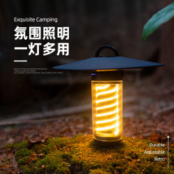 戶外露營燈可攜式小夜燈可攜式手電筒三腳支架照明燈塔天幕帳篷氛圍燈