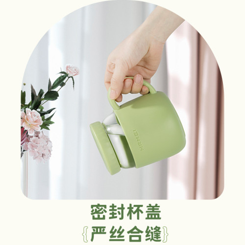 玻璃杯女高顔值水杯帶把手辦公室耐高溫茶水分離泡茶杯子新款2023