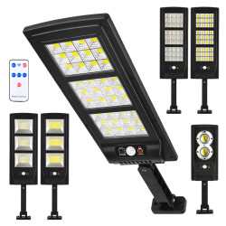 LED戶外太陽能路燈人體感應庭院燈 家用花園牆壁照明遙控路燈