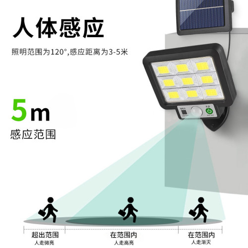 新款太陽能分體人體感應燈家用戶外防水庭院燈遙控款分體車庫燈
