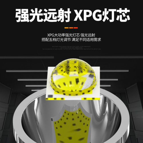 新款強光感應頭燈三光源釣魚充電戶外超亮頭戴式LED夜釣燈
