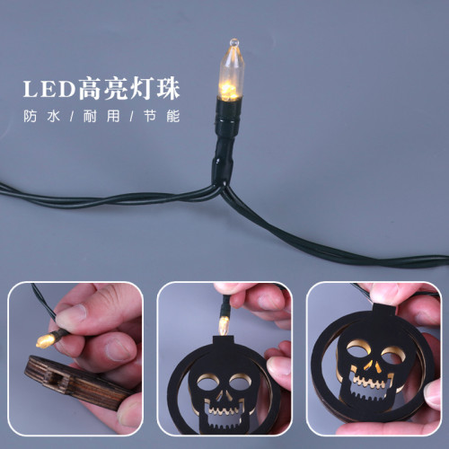 蝙蝠女巫led燈串萬聖節恐怖氛圍戶外庭院布置裝飾道具用品