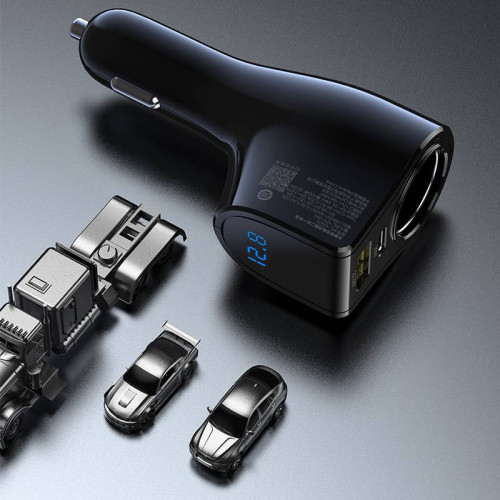 品勝車用充電器點菸器轉換插頭24V汽車上用的5v3a一拖二車充快沖