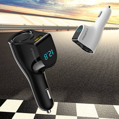 品勝車用充電器點菸器轉換插頭24V汽車上用的5v3a一拖二車充快沖