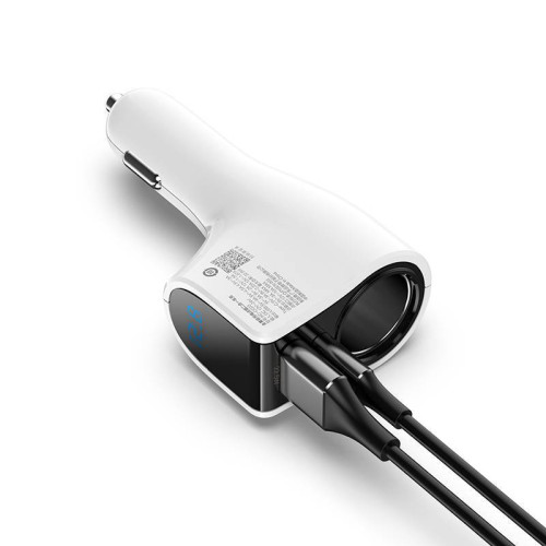 品勝車用充電器點菸器轉換插頭24V汽車上用的5v3a一拖二車充快沖