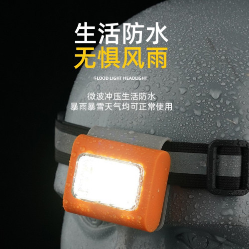 新款多用途帶磁吸TYPE-C充電頭燈 可攜式衣夾跑步LED矽膠工作