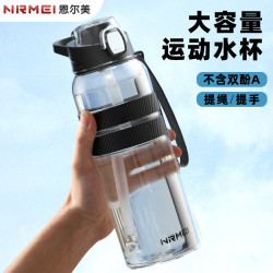 Tritan吸管運動水杯2023新款男夏天耐高溫可攜式大容量塑膠杯子水壺