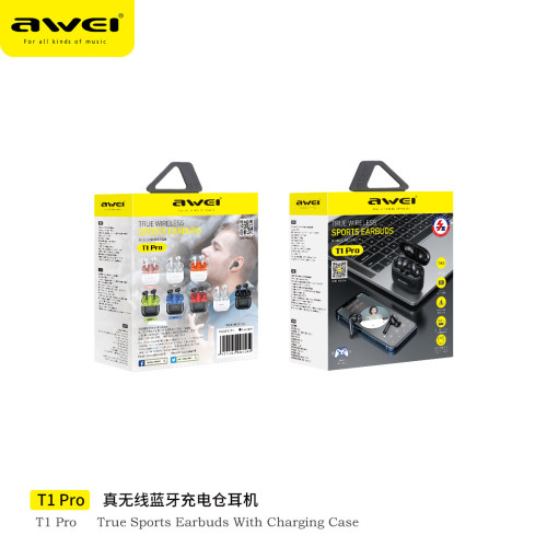 AWEI用維新款入耳式藍牙耳機T1 Pro藍牙5.3TWS耳機性價比款