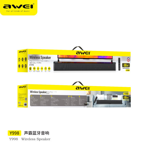 Awei用維大功率迴音壁音箱 家用客廳K歌80W聲霸低音砲藍牙音箱